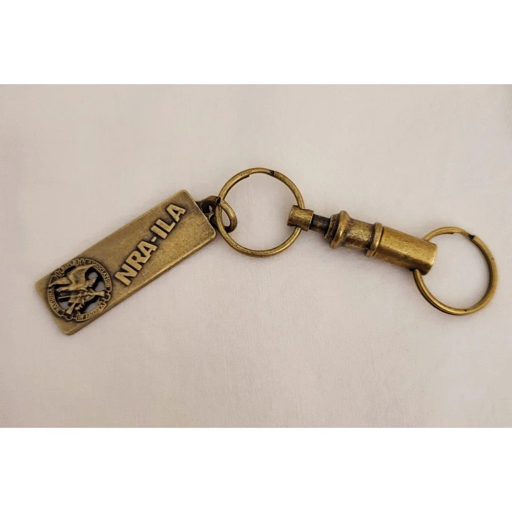 Vintage NRA-ILA Brass Quick Release Keychain National Rifle Association‎ USA NRA